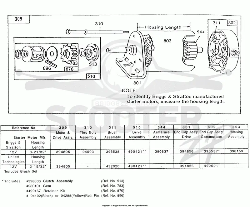 Electric Starter and Chart