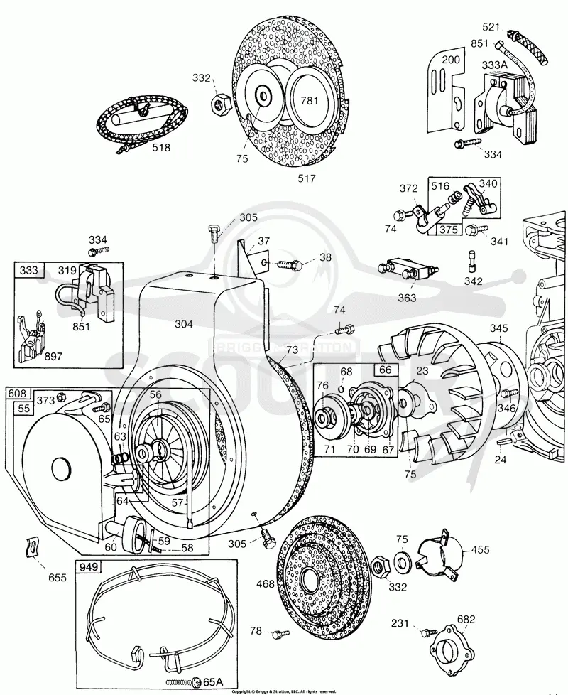 Blower Hsg,Flywheels,Screens