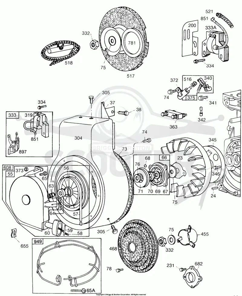 Blower Hsg,Flywheels,Screens
