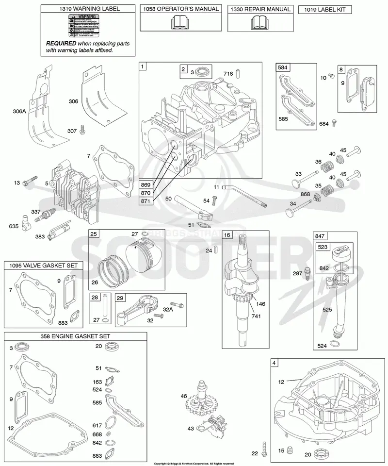 Cam, Crankshaft, Cylinder, Engine Sump, Kit/Gasket, Lubrication, Piston Group, Valves