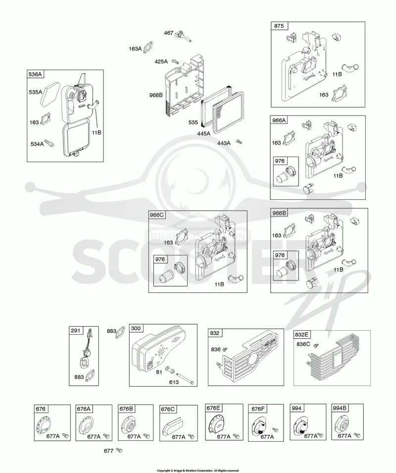 Air Cleaner, Exhaust System, Governor Spring