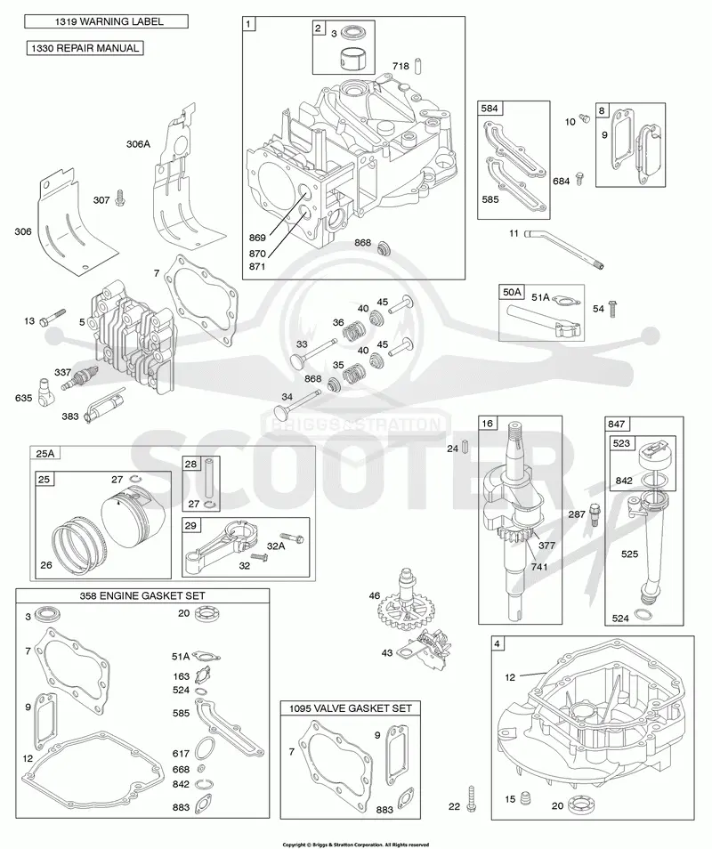 Camshaft, Crankshaft, Cylinder, Engine Sump, Lubrication, Piston Group, Valves