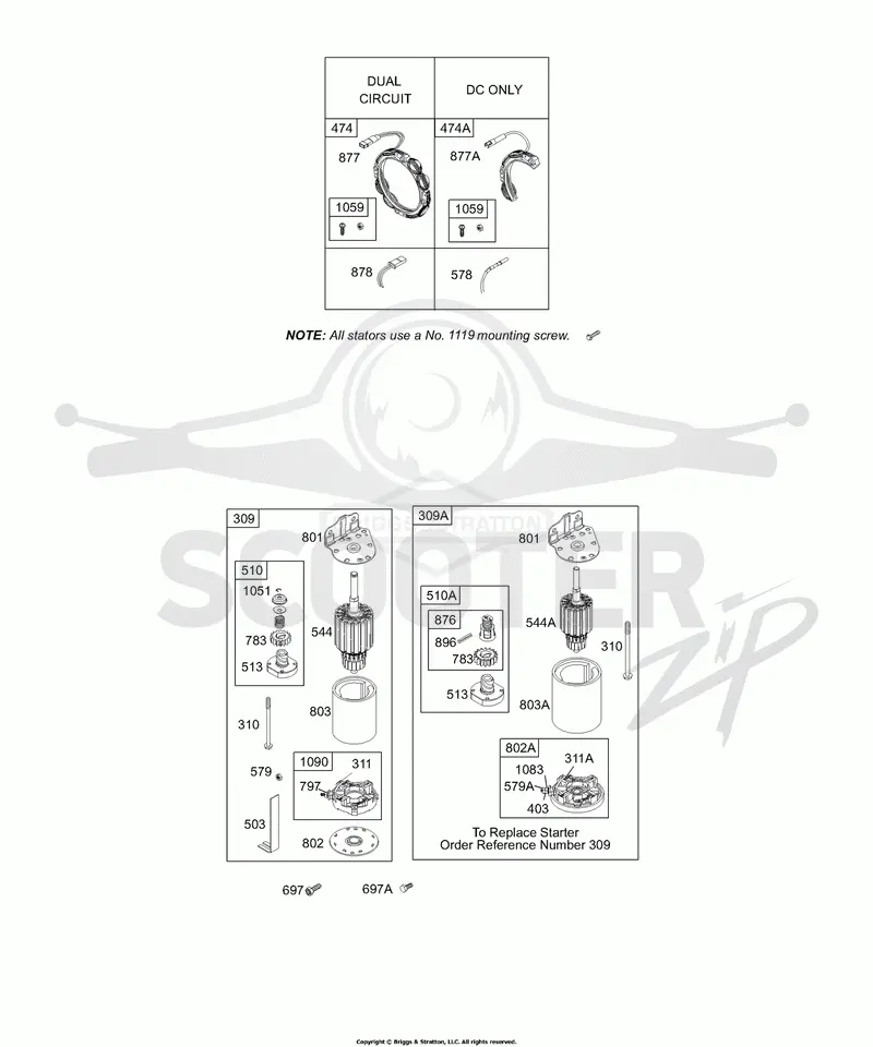Electric Starter, Stator