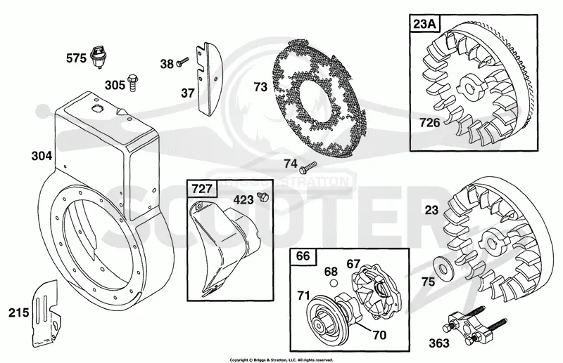 Blower Hsg, Flywheel, Screen