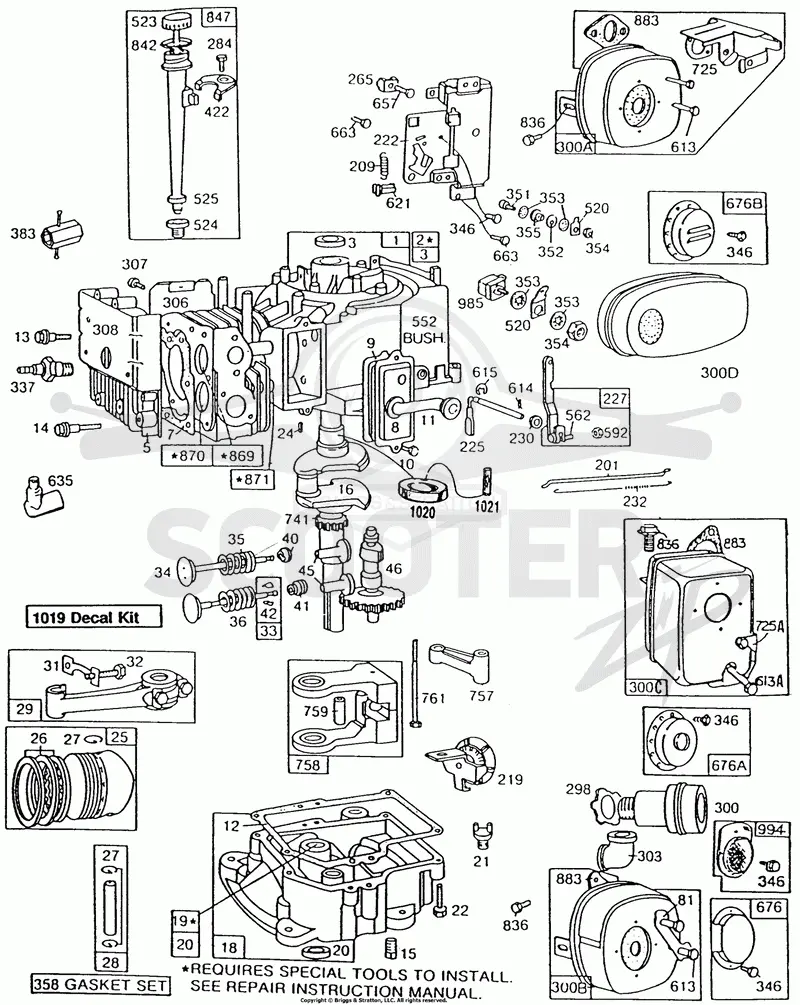 Cyl,Sump,Piston,Mufflers