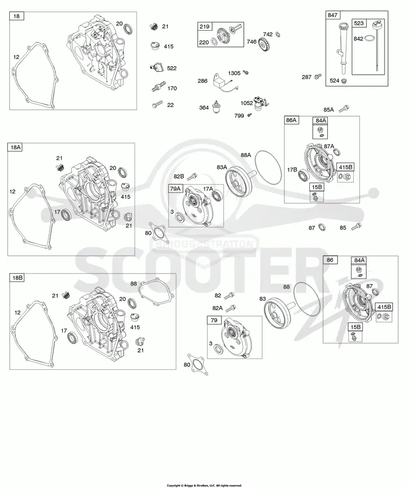 Crankcase Cover, Gear Reduction, Lubrication