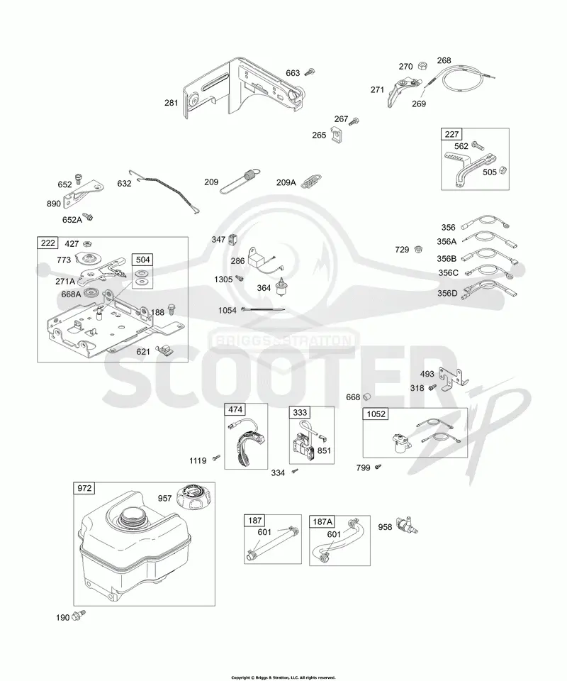 Controls, Fuel Tank, Governor Spring, Ignition