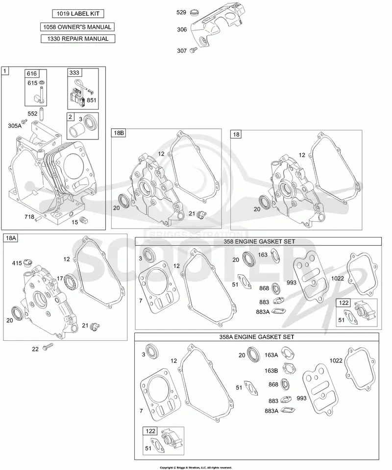 Crankcase Cover/Sump, Cylinder, Kits/Gaskets - Engine