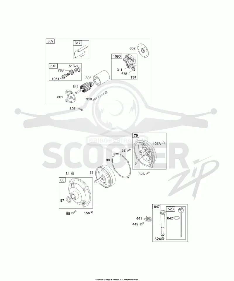 Electric Starter, Gear Reducer, Oil