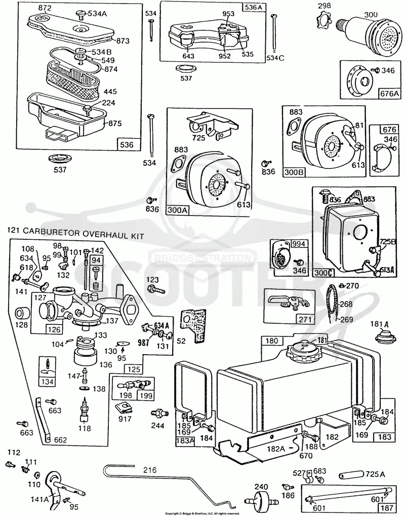 FuelTank,Mufflers,Carburetor