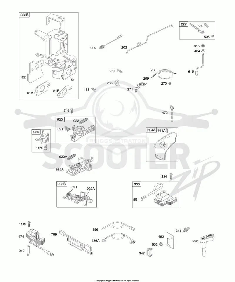 Controls, Flywheel Brake, Governor Spring, Ignition