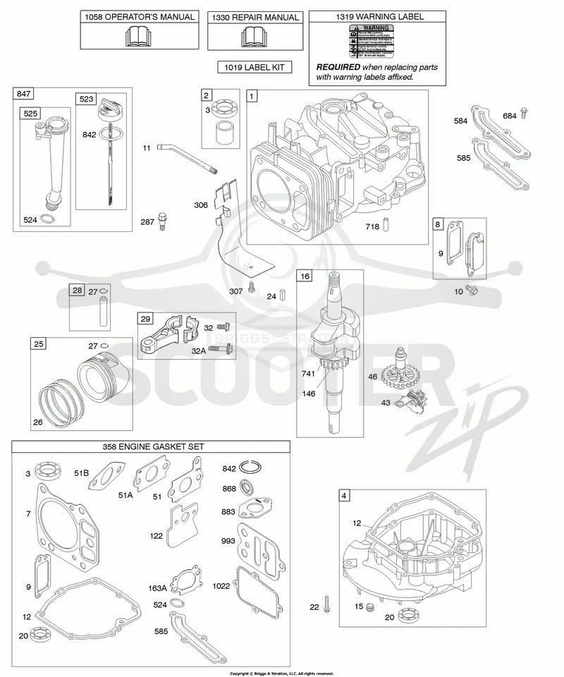 Camshaft, Crankshaft, Cylinder, Engine Sump, Lubrication, Piston Group