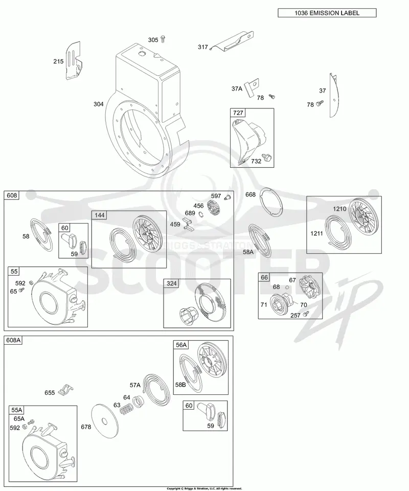 Blower Housing, Starter Rewind