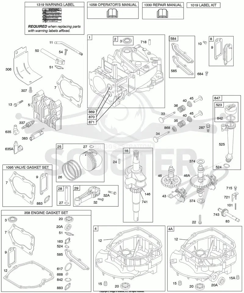 Camshaft, Crankshaft, Cylinder, Engine Sump, Lubrication, Piston Group, Valves