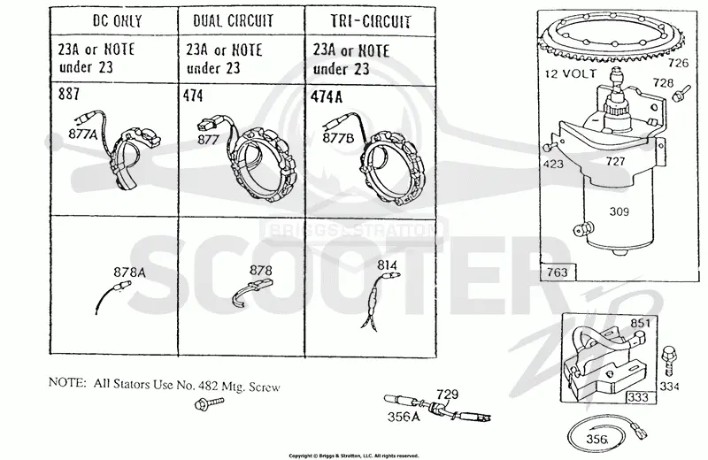 Alternator Chart & Starter