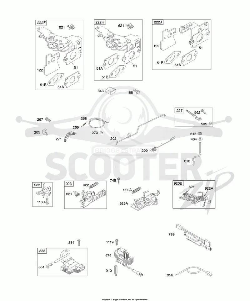 Controls, Flywheel Brake, Governor Spring, Ignition