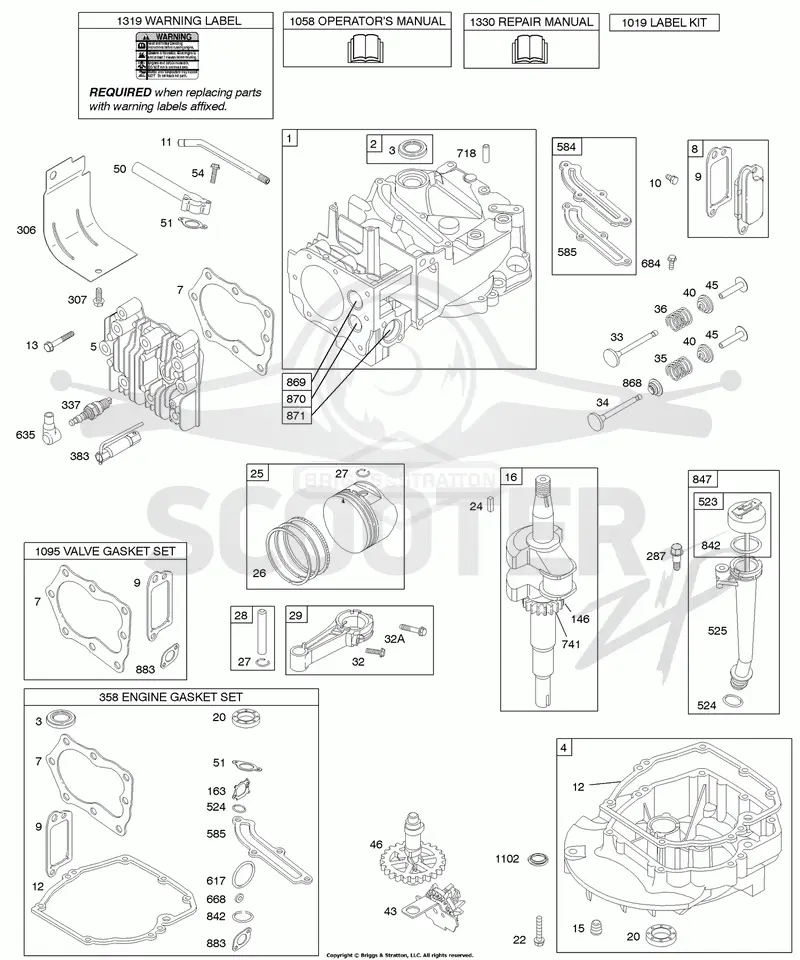 Camshaft, Crankshaft, Cylinder, Engine Sump, Kit/Gaskets, Lubrication, Piston Group, Valves
