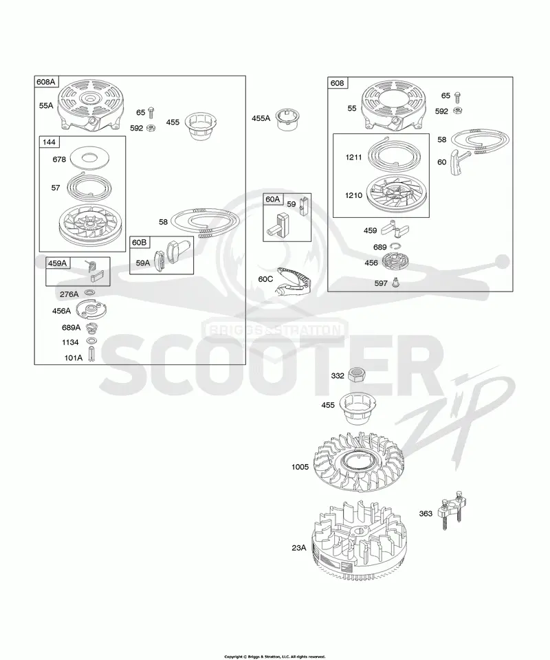 Flywheel, Rewind Starter
