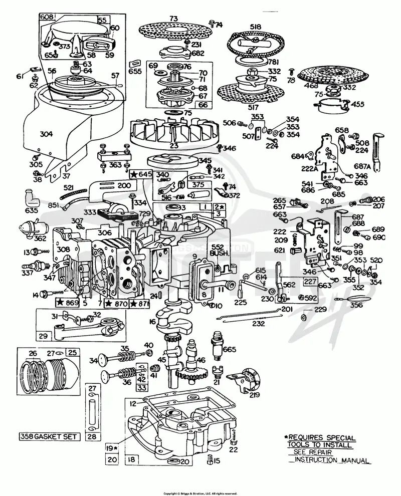 Cyl,Muffler,Piston,Sump,Rewind