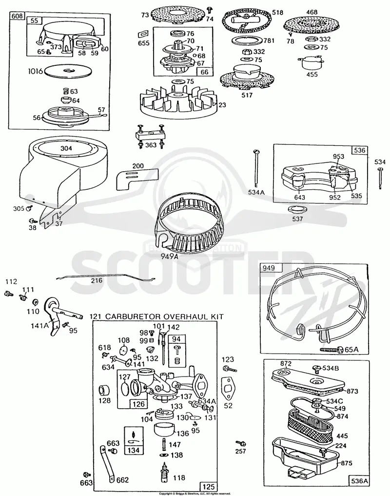 Carburetor,Rewind,A/C,Screen