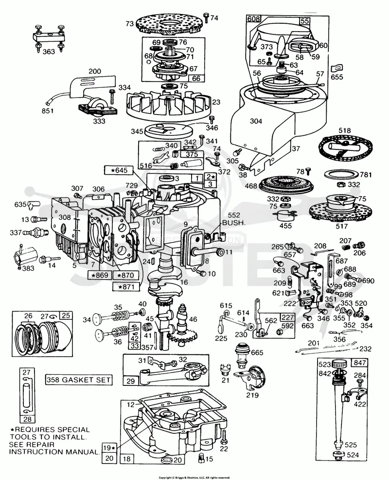 Cyl, Sump, Piston,Oil Fill