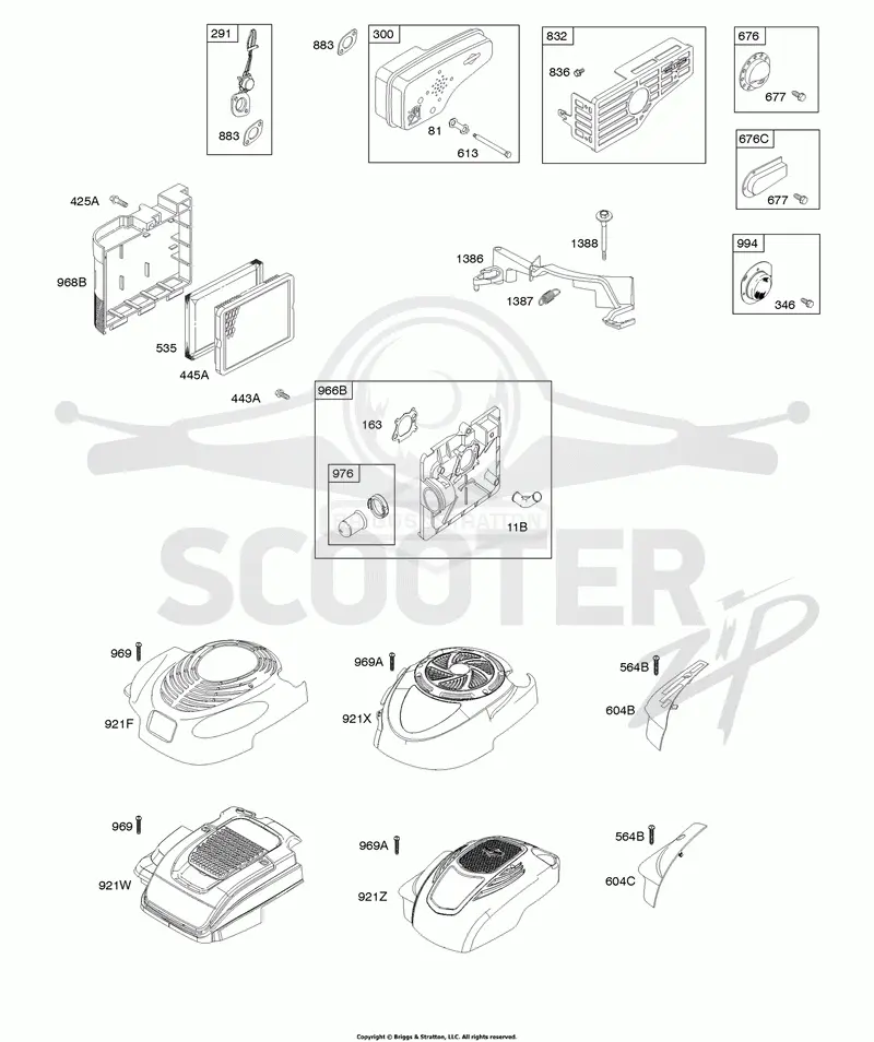 Air Cleaner, Blower Housing-Shrouds, Exhaust System