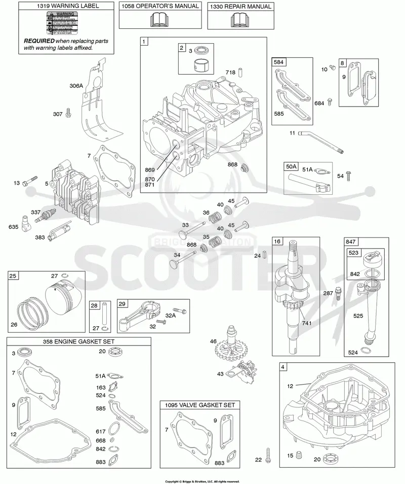 Camshaft, Crankshaft, Cylinder, Engine Sump, Lubrication, Piston Group, Valves