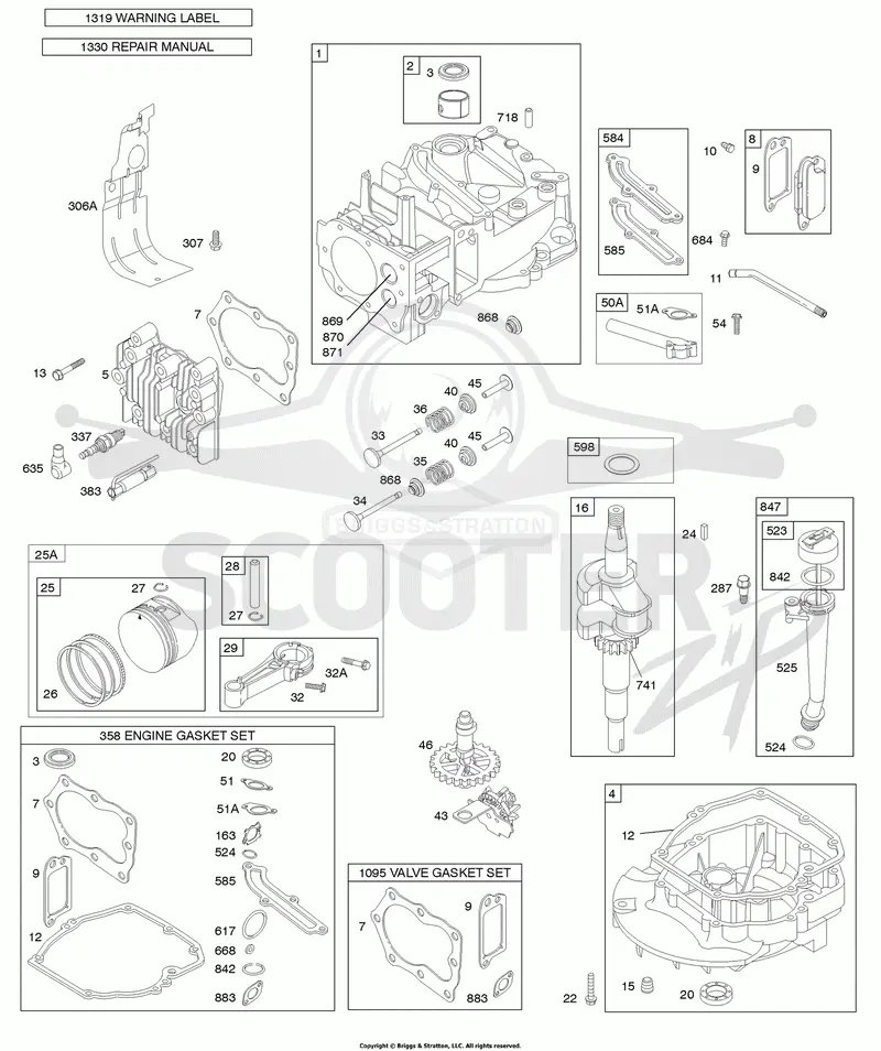 Camshaft, Crankshaft, Cylinder, Engine Sump, Lubrication, Piston Group, Valves
