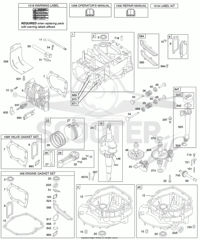 Cams, Crankshaft, Cylinder, Engine Sump, Kit/Gaskets, Lubrication, Piston Group, Valves