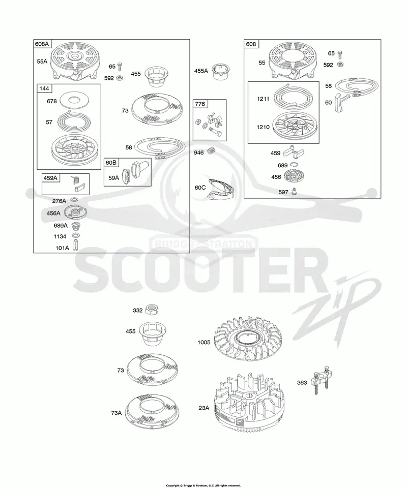 Flywheel, Rewind Starter