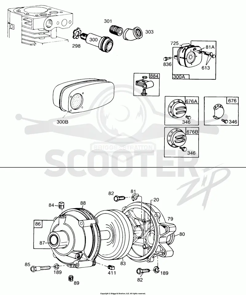 Gear Case, Mufflers & Parts