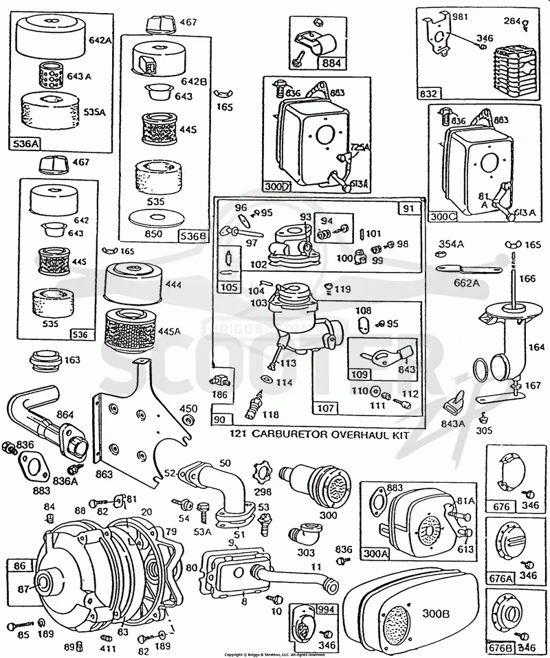 Carb,Mufflers,A/C,Gear Case
