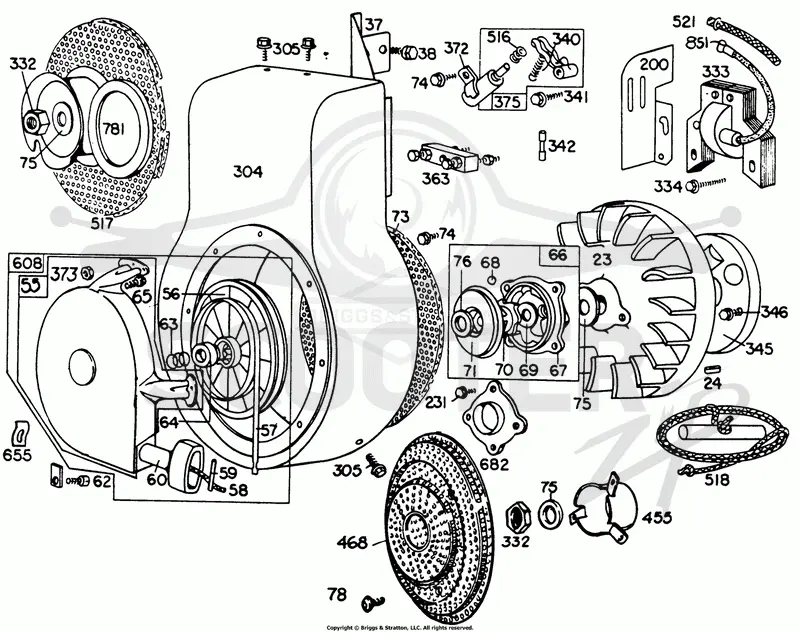 Blower Hsg,Flywheels,Screen