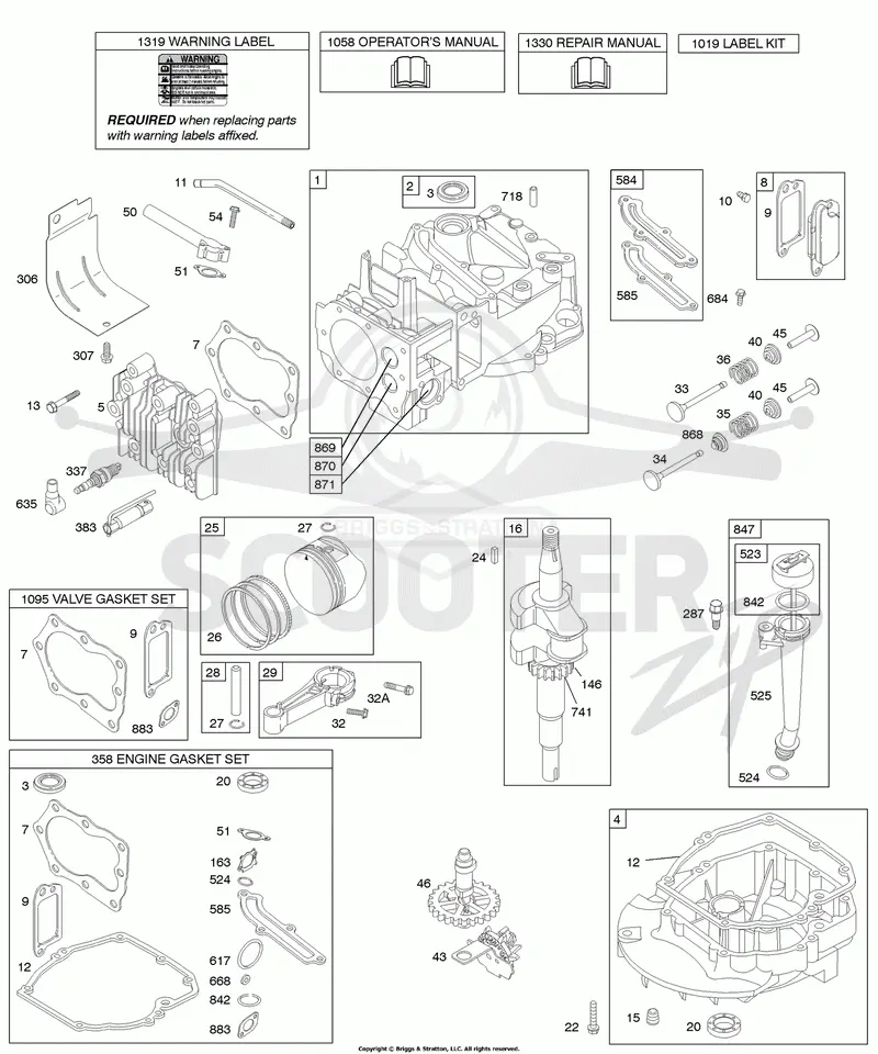 Camshaft, Crankshaft, Cylinder, Engine Sump, Kit/Gasket, Lubrication, Piston Group, Valves