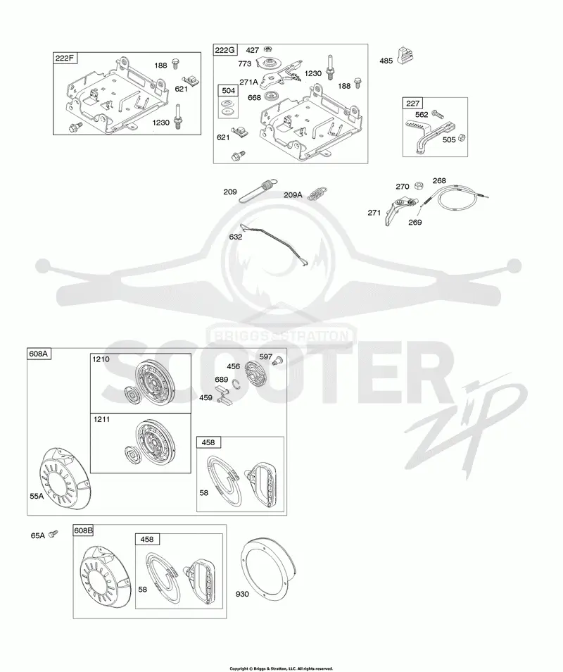Controls, Governor Spring, Ignition, Rewind Starter