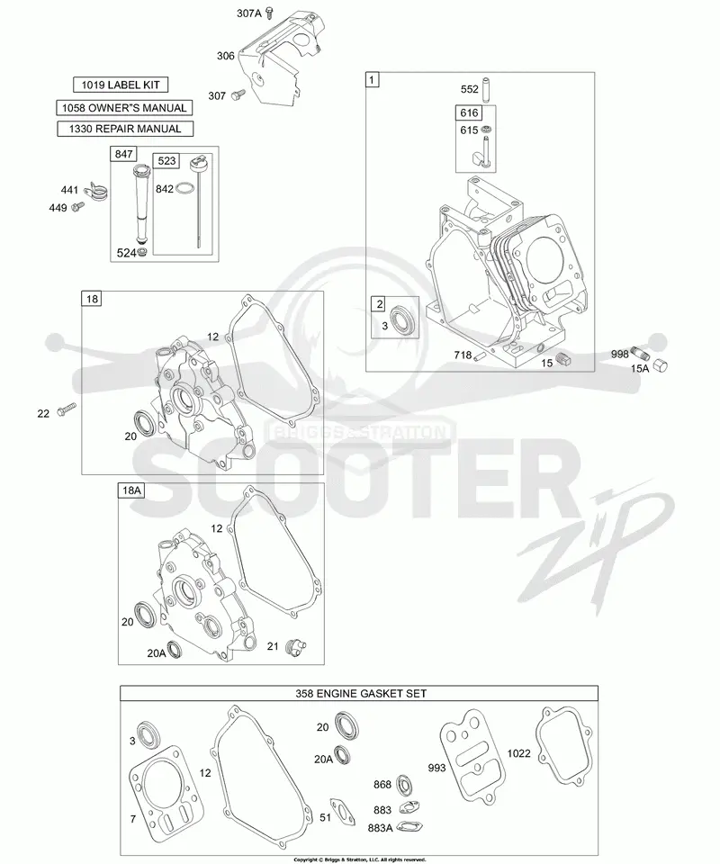 Crankcase Cover/Sumps, Cylinder Group, Kits/Gaskets - Engine, Oil Group