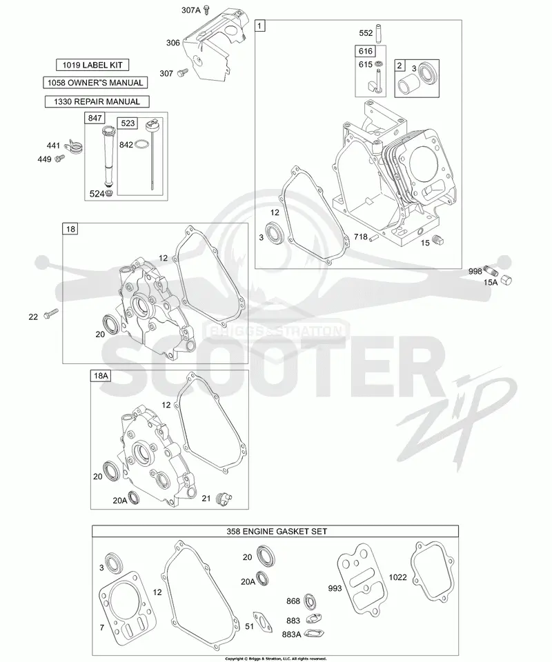 Crankcase Cover/Sumps, Cylinder Group, Kits/Gaskets - Engine, Oil Group