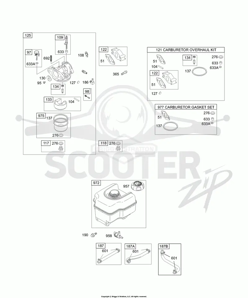 Carburetor Group, Fuel Tank Group, Kits/Gaskets - Carburetor