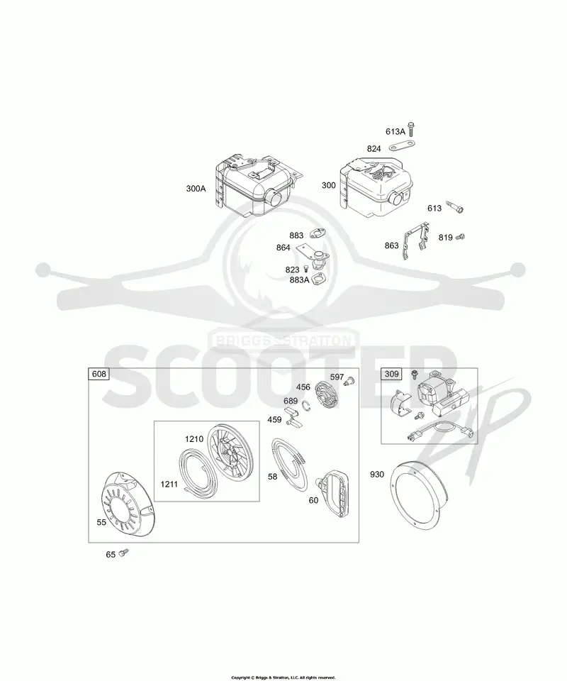 Electric Starter, Muffler Groups