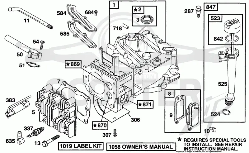 Cylinder, Head, Oil Fill