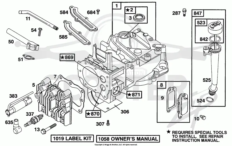 Cylinder, Head, Oil Fill