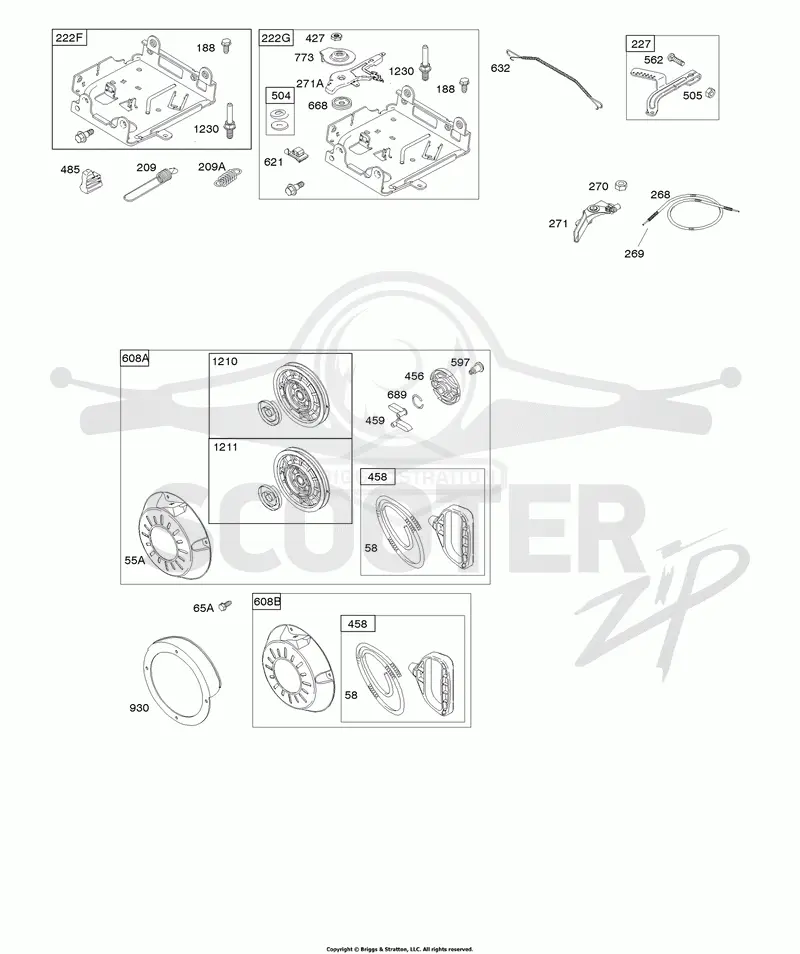 Controls, Governor Spring, Rewind Starter