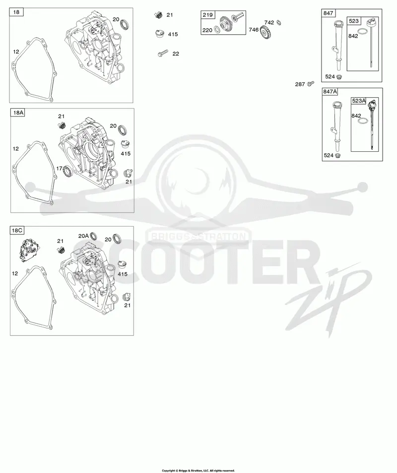 Crankcase Cover, Lubrication