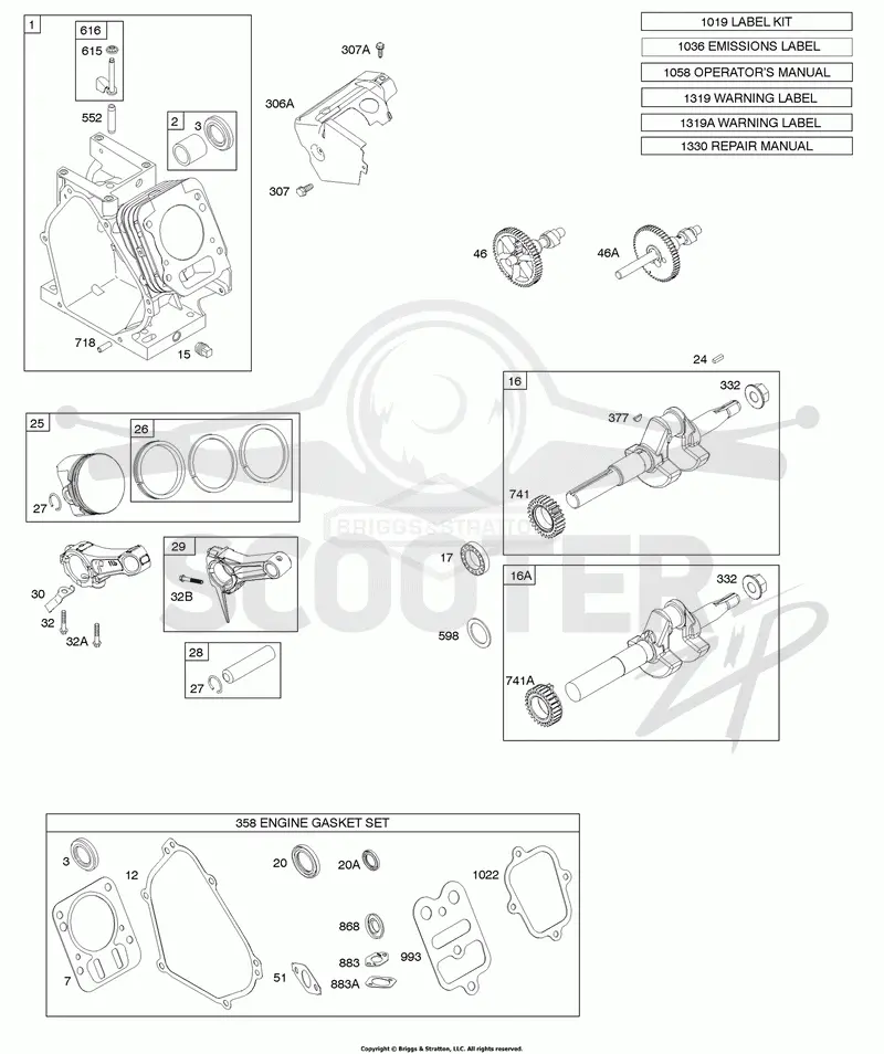 Camshaft, Crankshaft, Cylinder, Lubrication, Piston Group