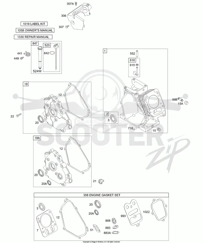 Crankcase Cover/Sumps, Cylinder Group, Kits/Gaskets - Engine, Oil Group