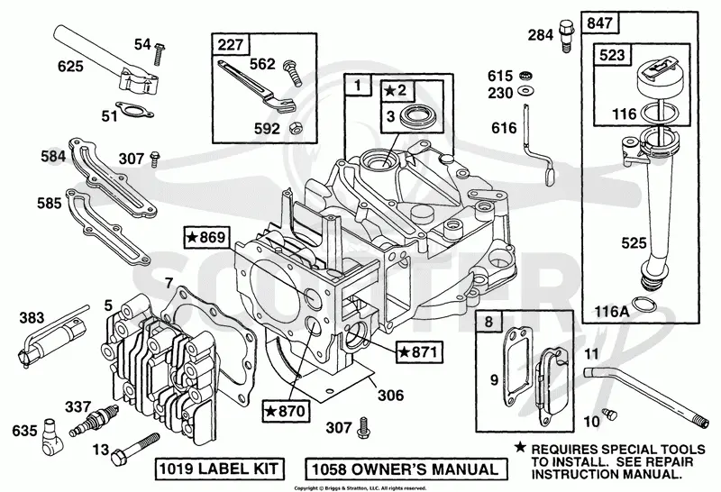 Cylinder, Head, Oil Fill