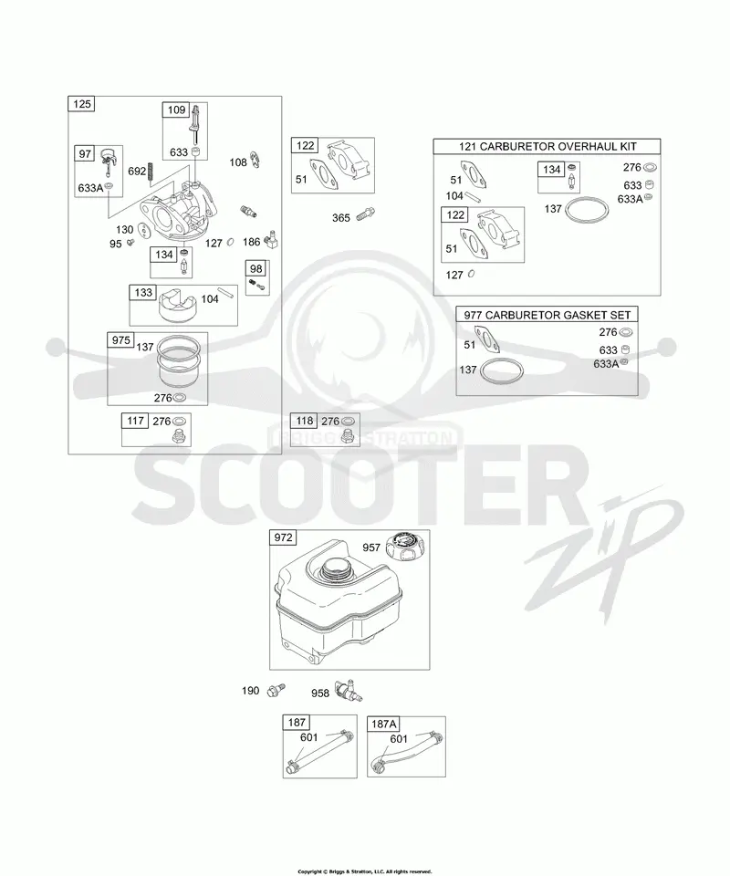Carburetor Group, Fuel Tank Group, Kits/Gaskets - Carburetor