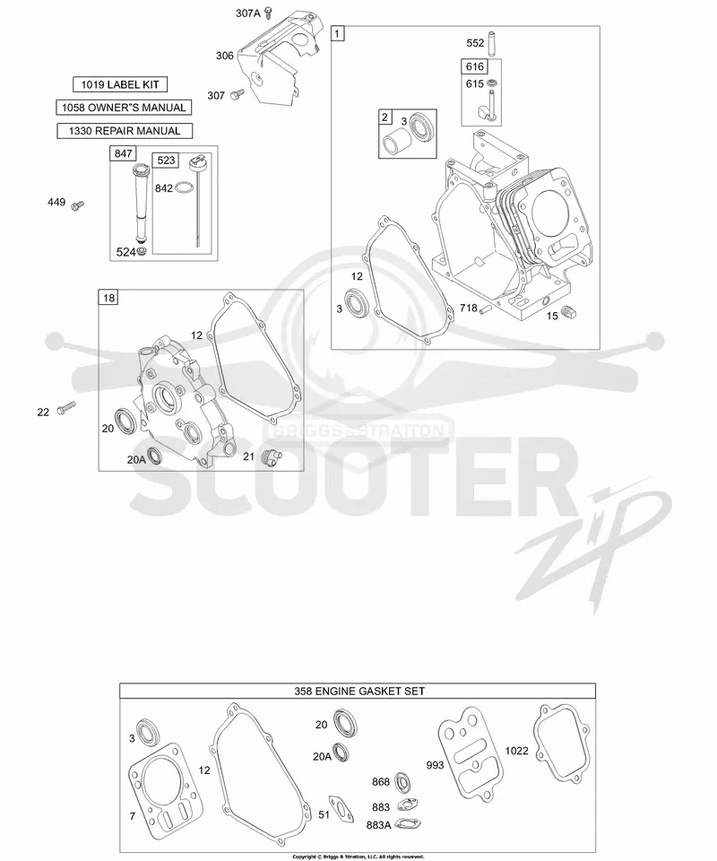 Crankcase Cover/Sumps, Cylinder Group, Kits/Gaskets - Engine, Oil Group