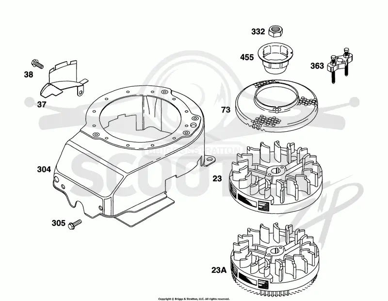 Blower Hsg, Flywheel, Screen
