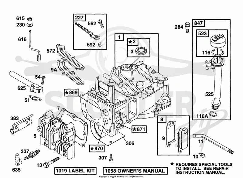 Cylinder, Head, Oil Fill